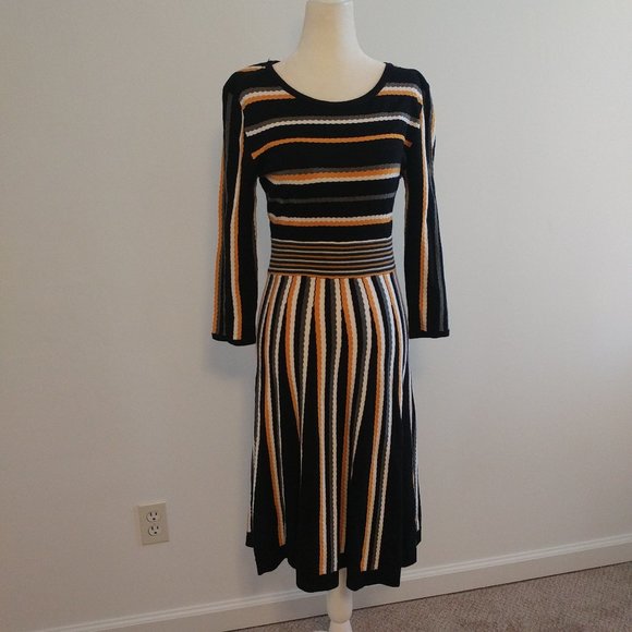 Appraisal Black Multi Colored Knit Dress - Misses Small - Picture 3 of 7